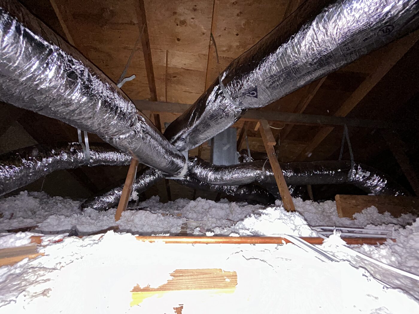 Sealed, insulated attic ductwork