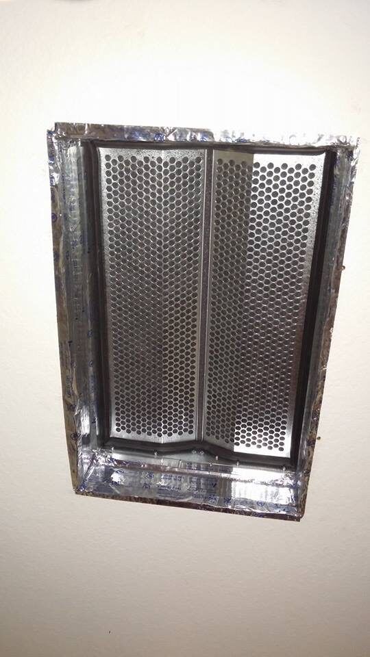 Clean ceiling supply register installed by UCS
